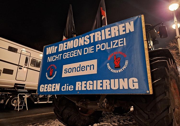 Demo von Lkw-Fahrern am 18.01.2024, via dts Nachrichtenagentur