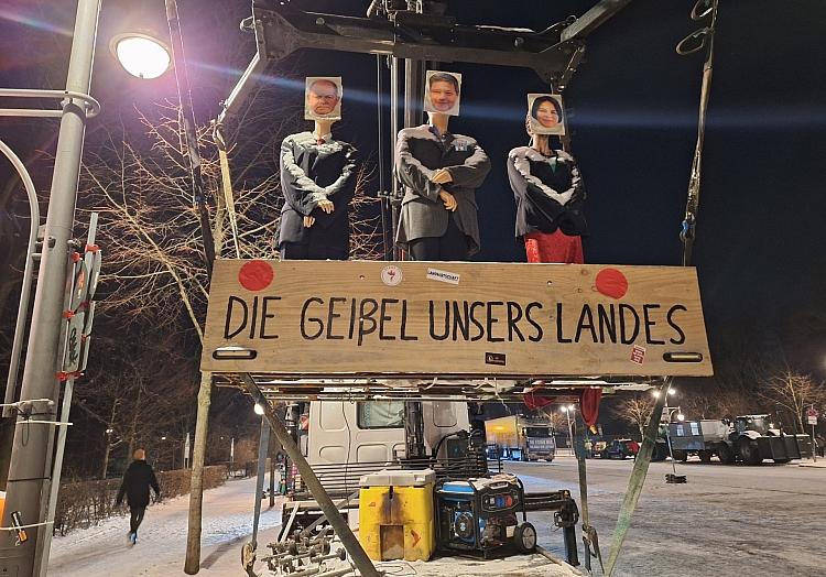 Demo von Lkw-Fahrern am 18.01.2024, via dts Nachrichtenagentur