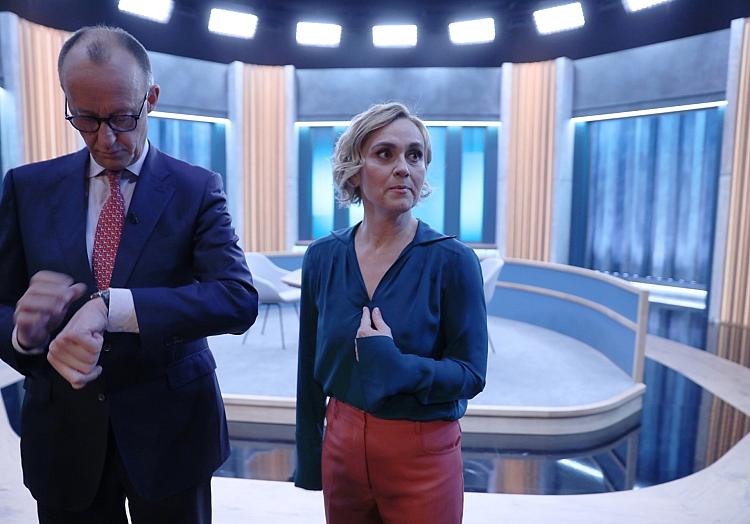 Friedrich Merz und Caren Miosga am 21.01.2024, via dts Nachrichtenagentur