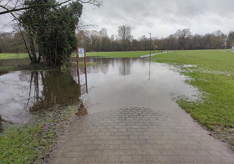 Hochwasser an der Fulda im Winter 2023/2024, via dts Nachrichtenagentur