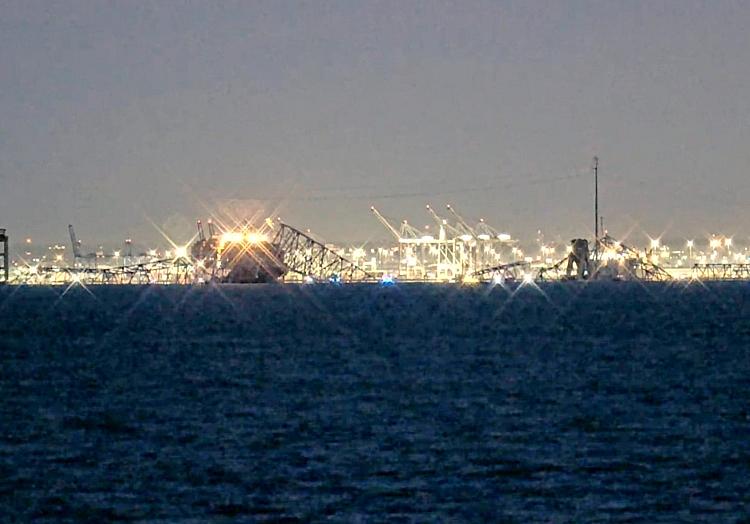 Webcam-Bilder zeigen Unglücksstelle am 26.03.2024, Bay Area Mechanical Services via dts Nachrichtenagentur