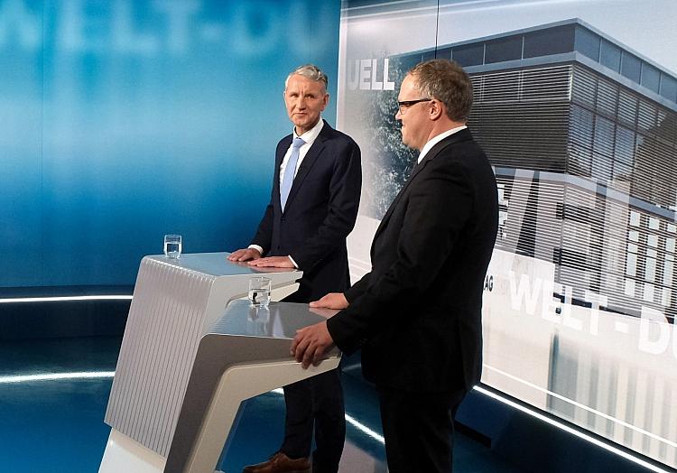 TV-Duell Höcke/Voigt am 11.04.2024, Martin Lengemann/WELT via dts Nachrichtenagentur