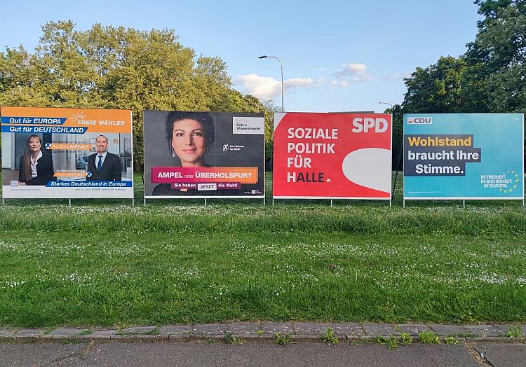 Wahlplakate zur Europawahl und Kommunalwahl in Sachsen-Anhalt am 02.05.2024, via dts Nachrichtenagentur