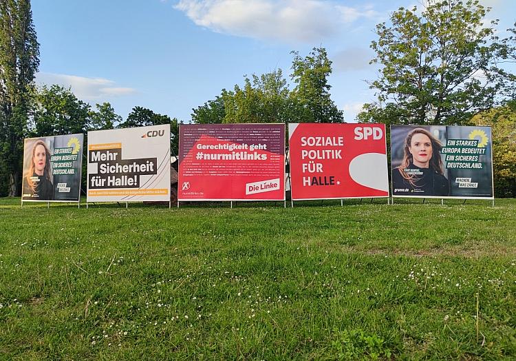 Wahlplakate zur Europawahl und Kommunalwahl in Sachsen-Anhalt am 02.05.2024, via dts Nachrichtenagentur