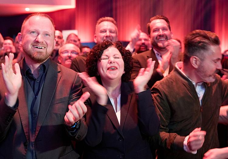 BSW-Politiker bei der 18-Uhr-Prognose zur Europawahl 2024, via dts Nachrichtenagentur