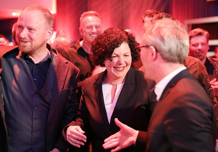 18-Uhr-Prognose auf BSW-Europawahlparty am 09.06.2024, via dts Nachrichtenagentur