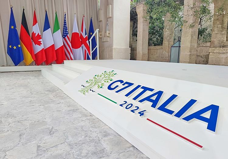 Logo von G7-Gipfel im Juni 2024, via dts Nachrichtenagentur