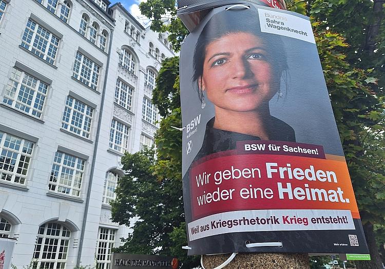 BSW-Wahlplakat zur Landtagswahl in Sachsen (Archiv), via dts Nachrichtenagentur