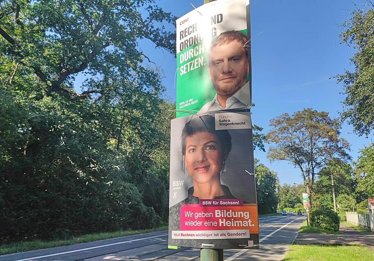 Wahlplakate von CDU und BSW zur Landtagswahl in Sachsen (Archiv), via dts Nachrichtenagentur