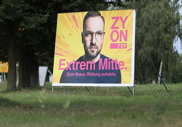FDP-Wahlplakat mit Zyon Braun zur Landtagswahl in Brandenburg (Archiv), via dts Nachrichtenagentur