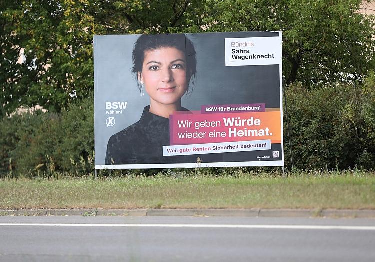 BSW-Wahlplakat zur Landtagswahl in Brandenburg (Archiv), via dts Nachrichtenagentur