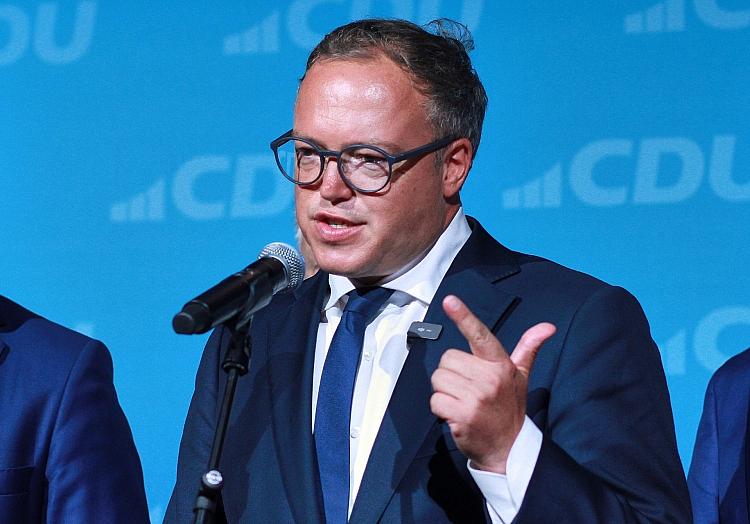 Mario Voigt am Wahlabend in Thüringen (Archiv), via dts Nachrichtenagentur