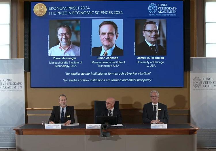 Bekanntgabe Wirtschaftsnobelpreis 2024 , via dts Nachrichtenagentur