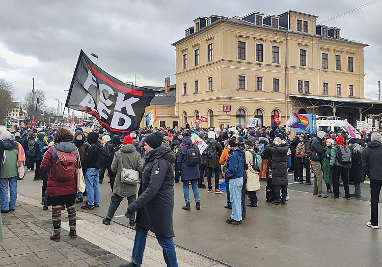 Protest gegen AfD-Parteitag am 11.01.2025, via dts Nachrichtenagentur