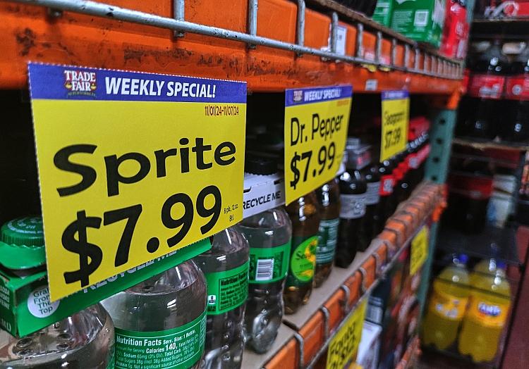 Preise für Sprite und Dr. Pepper Cola in einem US-Supermarkt (Archiv), via dts Nachrichtenagentur