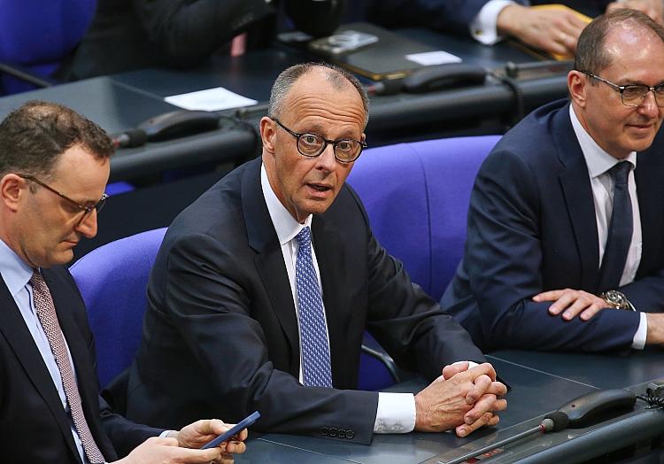 Jens Spahn, Friedrich Merz, Alexander Dobrindt am 06.05.2025, via dts Nachrichtenagentur