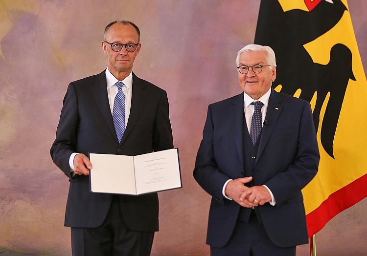 Friedrich Merz und Frank-Walter Steinmeier am 06.05.2025, via dts Nachrichtenagentur