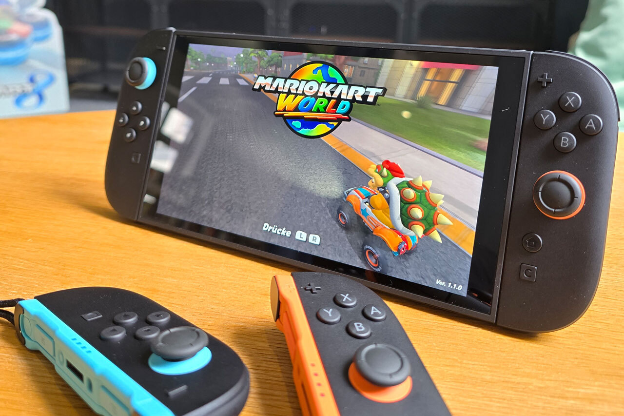 Gaming-Upgrade in der Stadtbibliothek Oldenburg: Die Nintendo Switch 2 mit „Mario Kart World“ steht ab sofort im Bereich „JungLe“ für Jugendliche ab zwölf Jahren bereit.