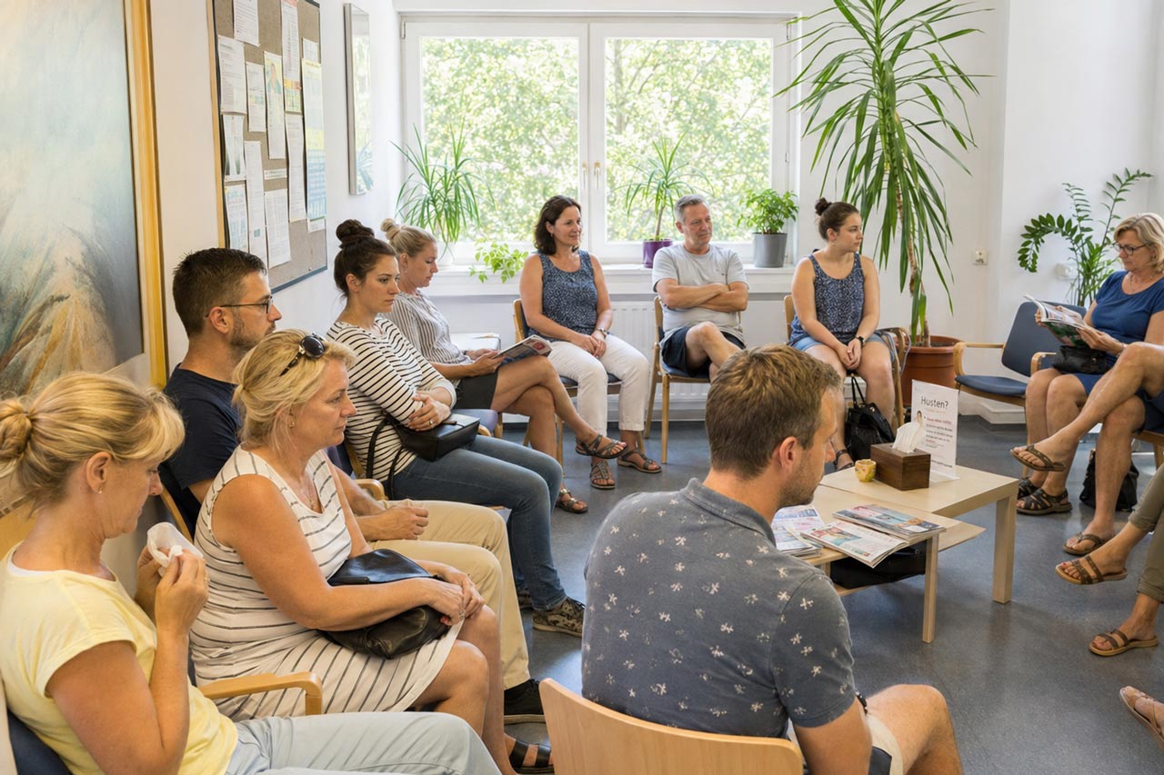 Krankschreibung ab dem ersten Tag, keine telefonische AU mehr: So werden aus Arztpraxen wieder volle Wartezimmer — mit Patienten, die sich gegenseitig anstecken können.