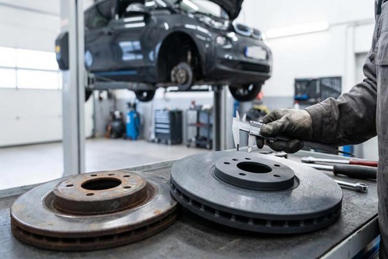 Der Unterschied zwischen einer verschlissenen und einer neuen Bremsscheibe zeigt sich oft schon optisch, gerade bei Elektrofahrzeugen ist Korrosion ein bekanntes Thema.