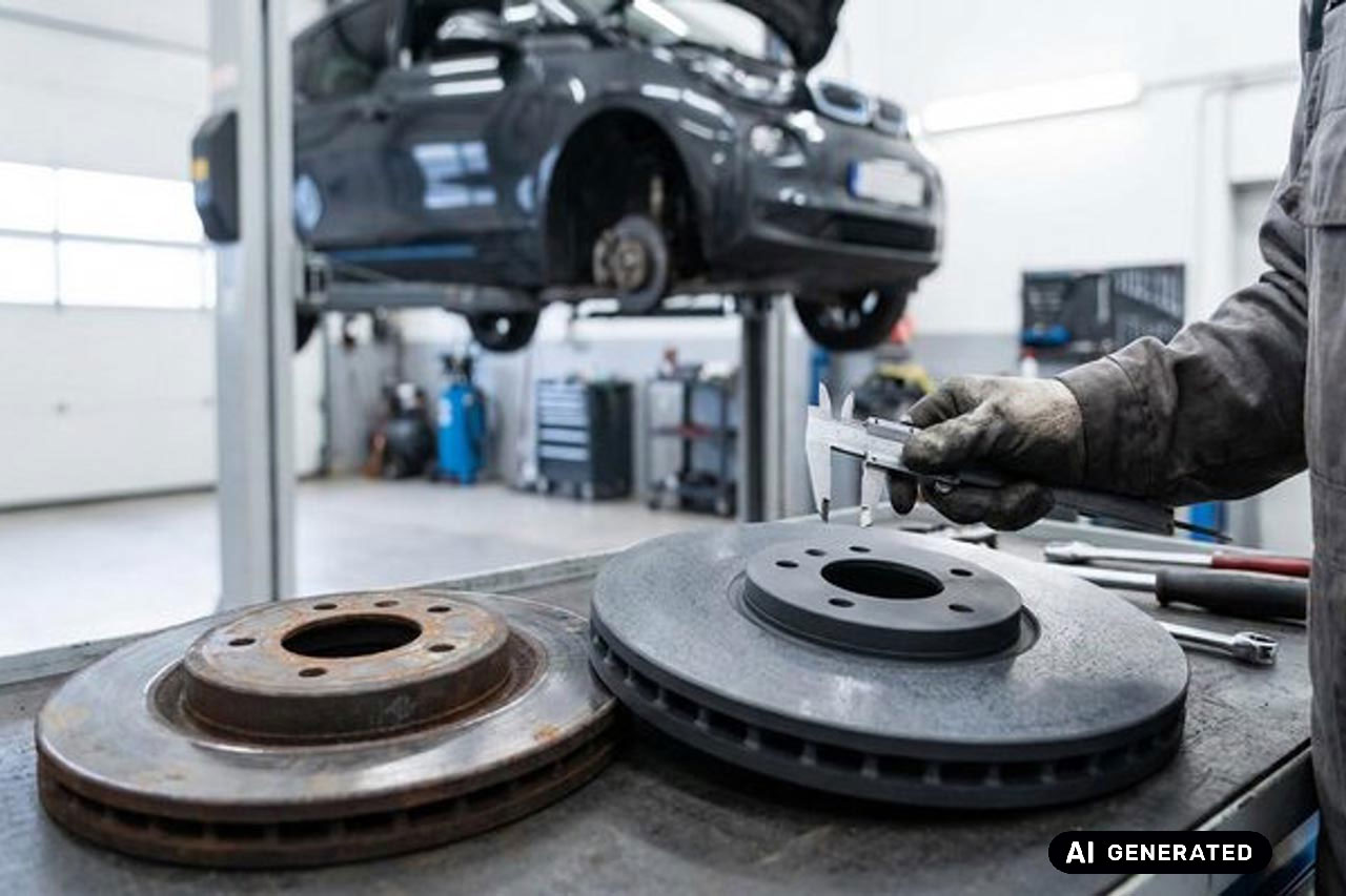 Der Unterschied zwischen einer verschlissenen und einer neuen Bremsscheibe zeigt sich oft schon optisch, gerade bei Elektrofahrzeugen ist Korrosion ein bekanntes Thema.