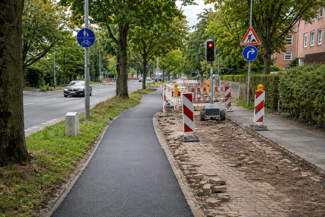 Die Butjadinger Straße bekommt eine neue Asphaltdecke.